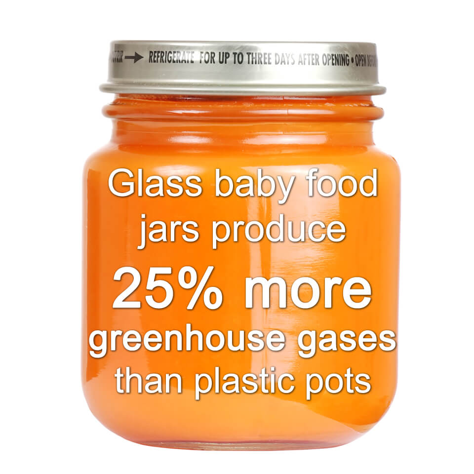 glass baby food jar full of orange pureed baby food